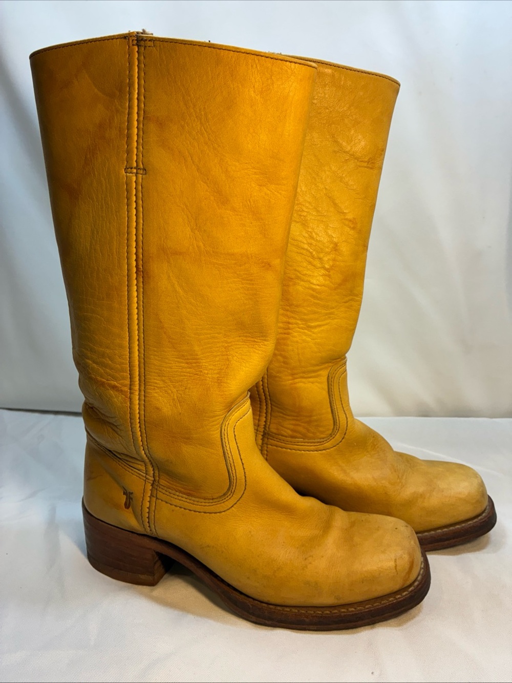 Vintage Frye Campus 14L Banana Leather Tall Boots Women’s Size 8.5 M 77050 USA